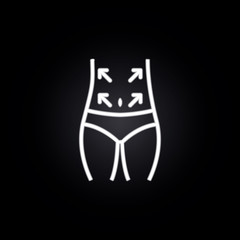 waist, plastic surgery neon icon. Elements of plastic surgery set. Simple icon for websites, web design, mobile app, info graphics