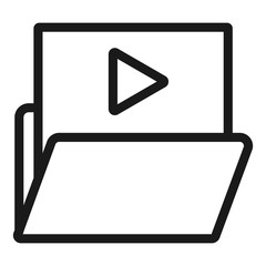 video folder - minimal line web icon. simple vector illustration. concept for infographic, website or app.