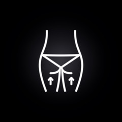 butt, plastic surgery neon icon. Elements of plastic surgery set. Simple icon for websites, web design, mobile app, info graphics