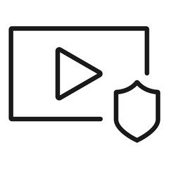 video security - minimal line web icon. simple vector illustration. concept for infographic, website or app.