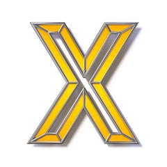 Obraz premium Orange metal wire font Letter X 3D