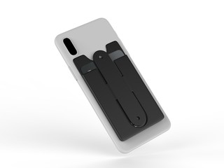 BLANK PHONE WALLET AND CARD HOLDER KIT. 3D RENDER ILLUSTRATION.