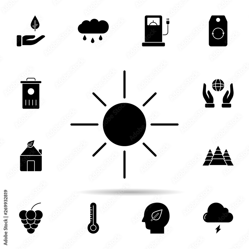 Poster sun, solar, weather icon. universal set of ecology for website design and development, app developme