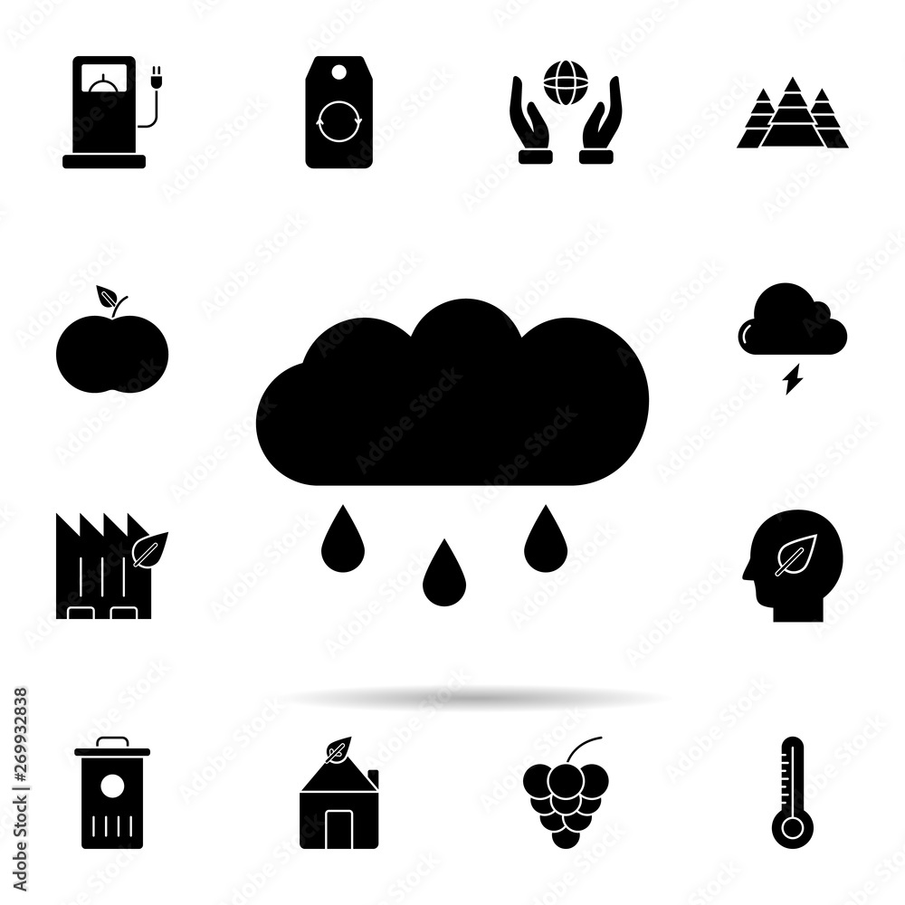 Poster cloud, forecast, rain icon. universal set of ecology for website design and development, app develop