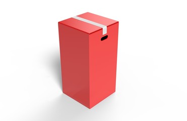 Blank Heavy-Duty Medium Open Packaging Box for mock up and branding. 3d render illustration.