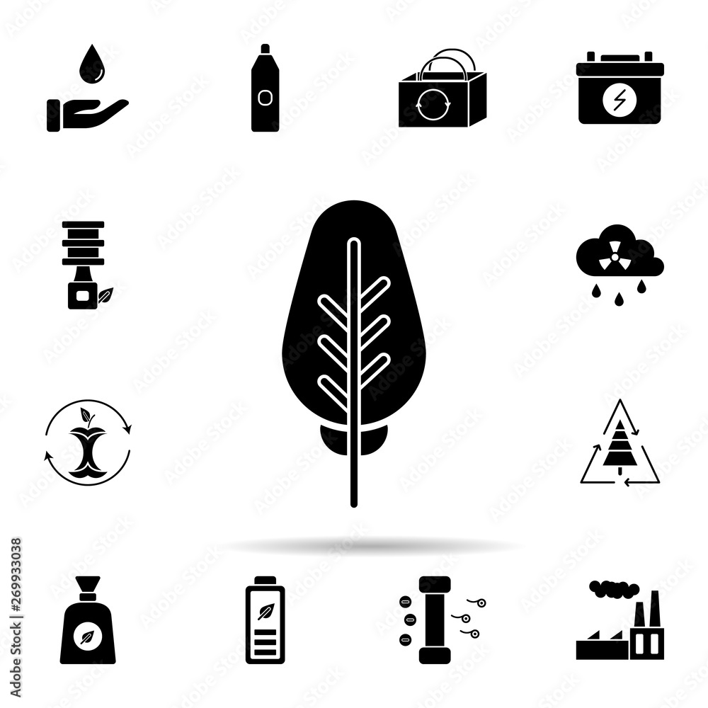 Poster leaf, nature icon. universal set of ecology for website design and development, app development