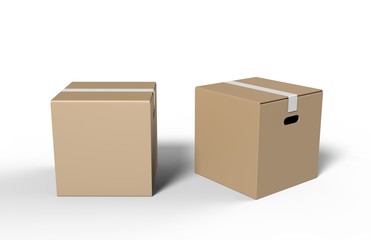 Blank Heavy-Duty Medium Open Packaging Box for mock up and branding. 3d render illustration.