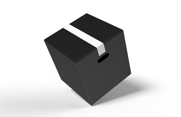 Blank Heavy-Duty Medium Open Packaging Box for mock up and branding. 3d render illustration.