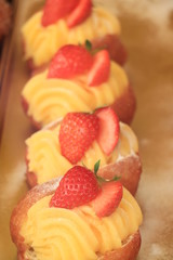 Vanilla confectionery with strawberry