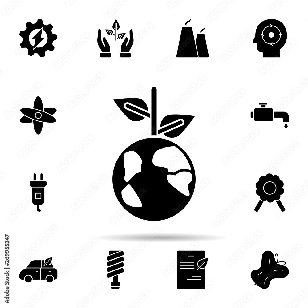 Poster ecology, earth ,leaf icon. universal set of ecology for website design and development, app developm