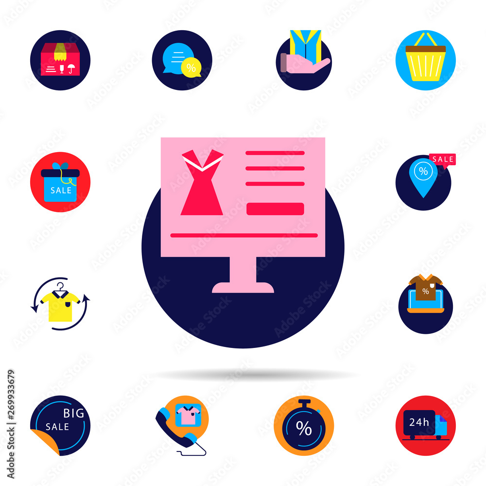 Poster discount, web page icon. universal set of discount for website design and development, app developme