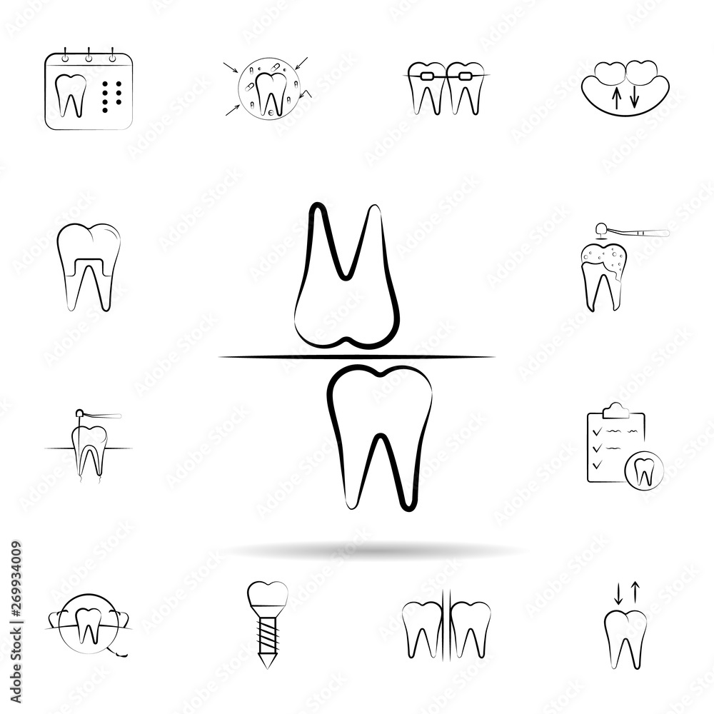 Poster bruxism, bite block icon. universal set of dentist for website design and development, app developme