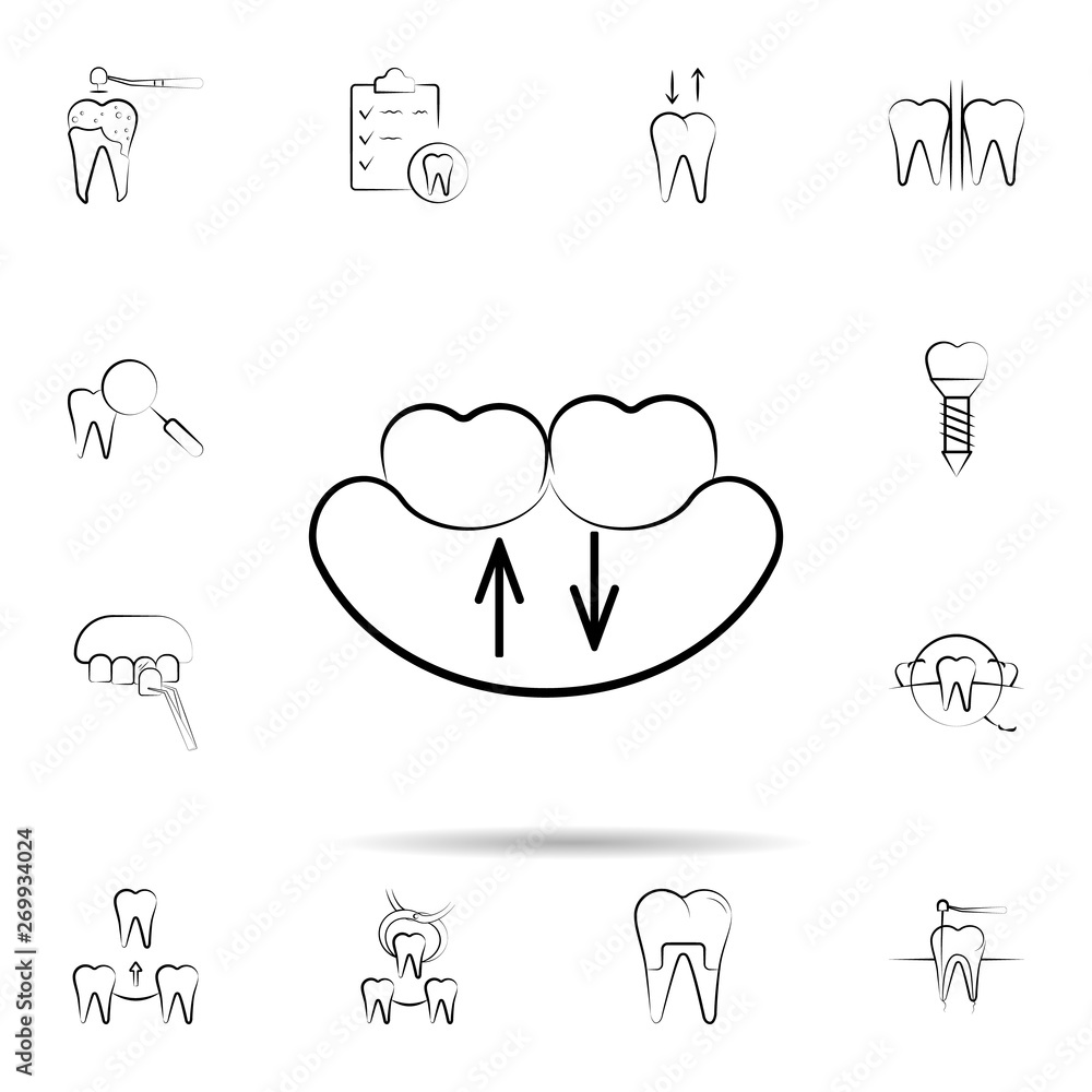 Poster change tooth icon. universal set of dentist for website design and development, app development