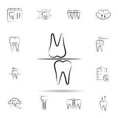 Bruxism, bite block icon. Universal set of dentist for website design and development, app development