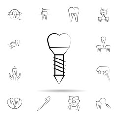 Dental treatment icon. Universal set of dentist for website design and development, app development