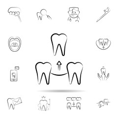 Dental veneers, dental treatment icon. Universal set of dentist for website design and development, app development