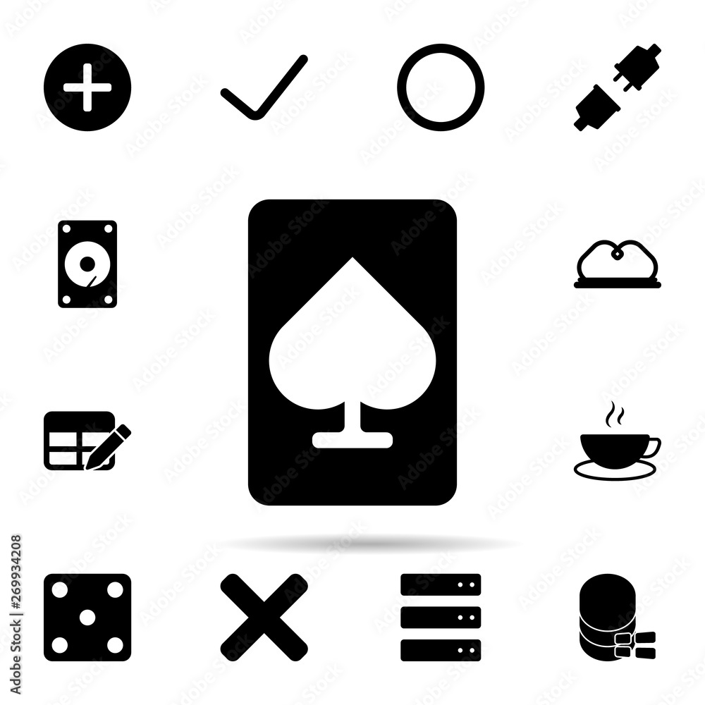 Poster ace of spades icon. universal set of web for website design and development, app development