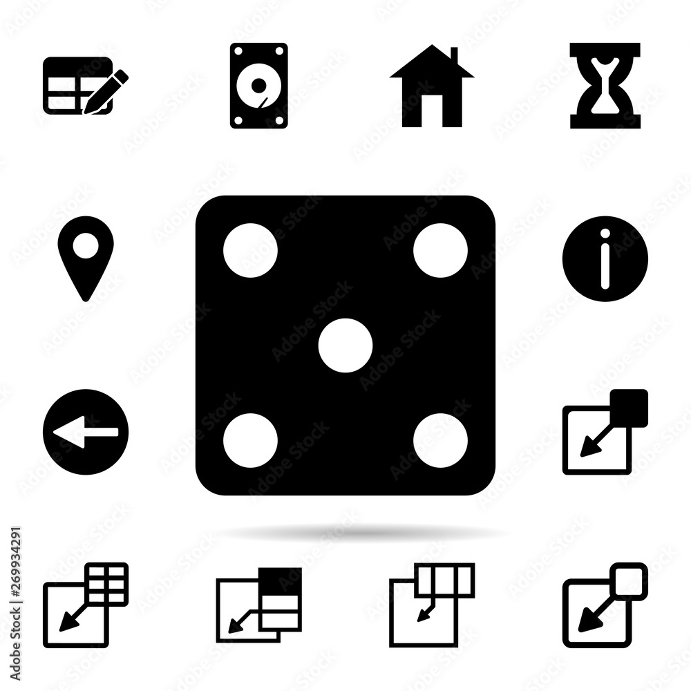 Poster dice icon. universal set of web for website design and development, app development