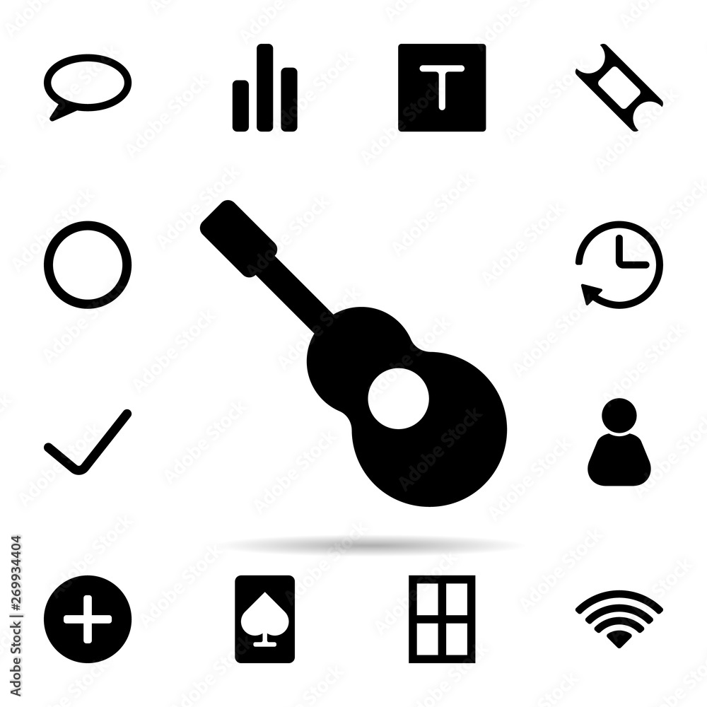 Aufkleber spanish guitar icon. universal set of web for website design and development, app development