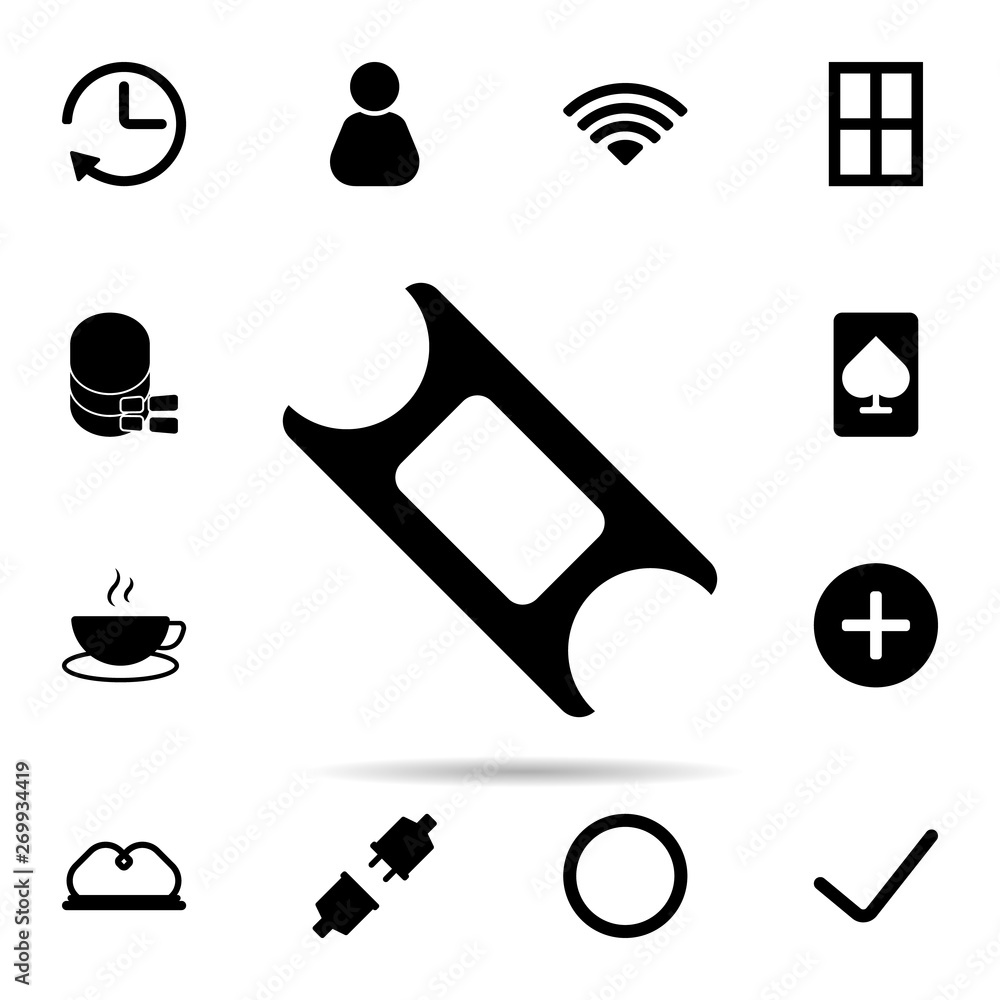 Poster ticket icon. universal set of web for website design and development, app development