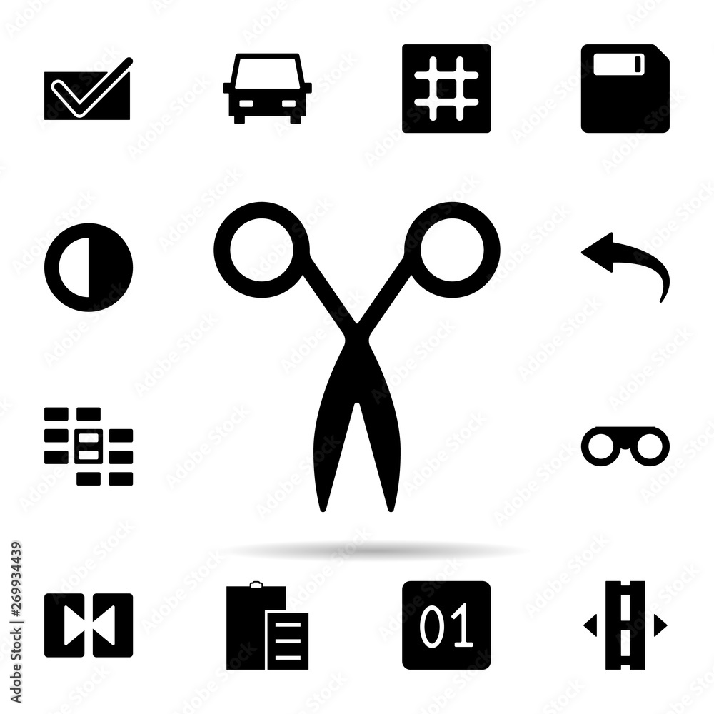 Poster scissors icon. universal set of web for website design and development, app development