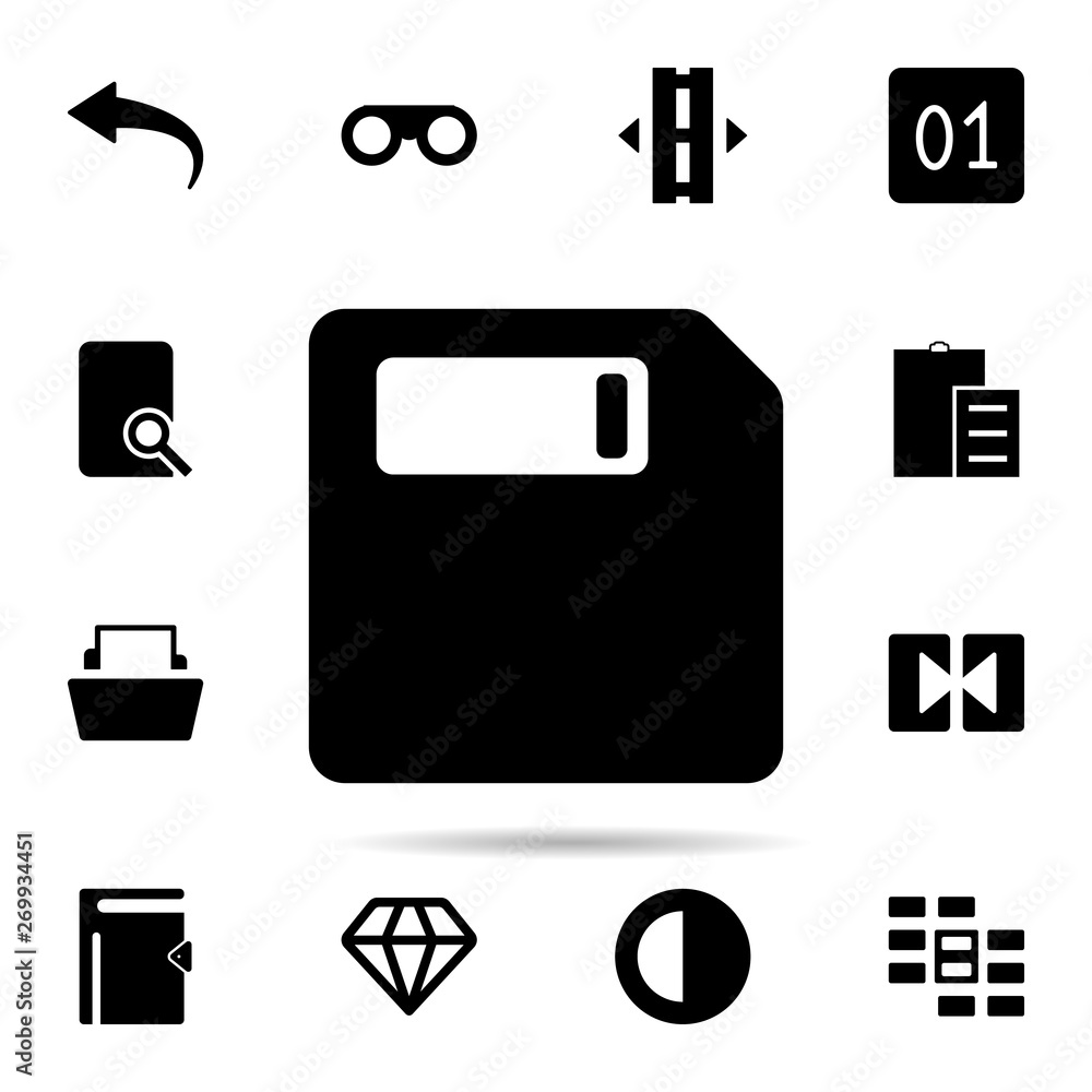 Poster floppy disk icon. universal set of web for website design and development, app development