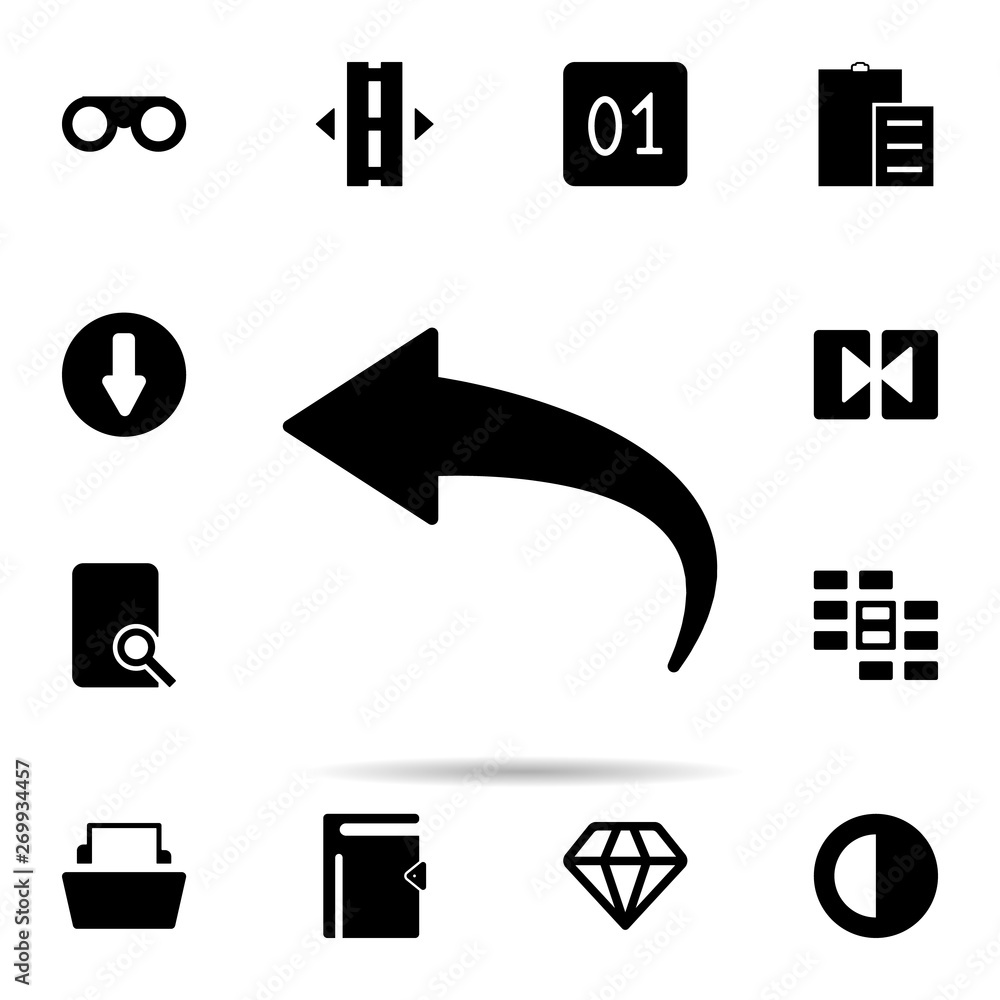 Poster arrow, back icon. universal set of web for website design and development, app development