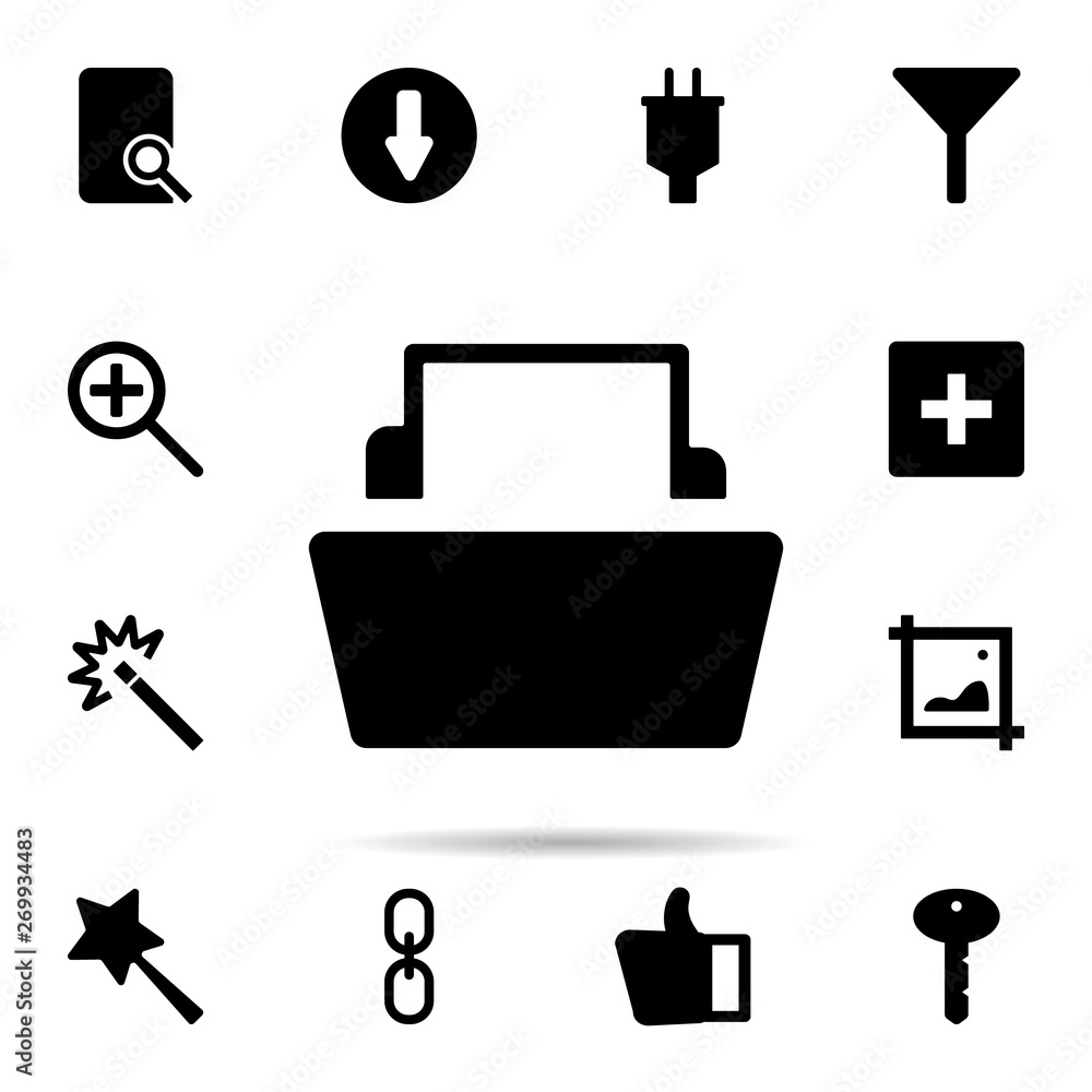 Poster document in folder icon. universal set of web for website design and development, app development