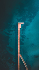 Aerial View of Pier and Ocean