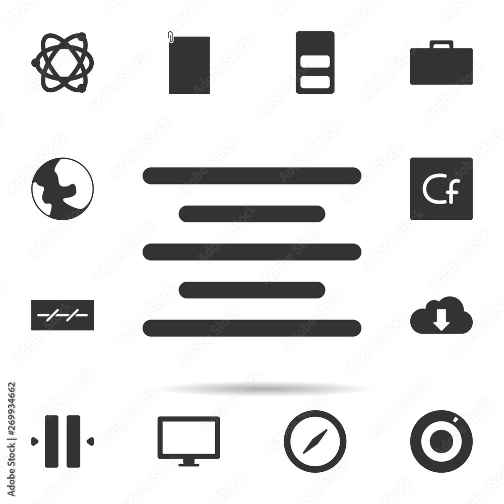 Poster text center icon. universal set of web for website design and development, app development