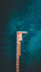 Aerial View of Pier and Ocean