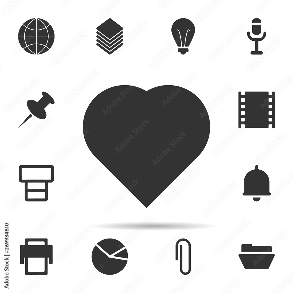 Poster heart icon. universal set of web for website design and development, app development