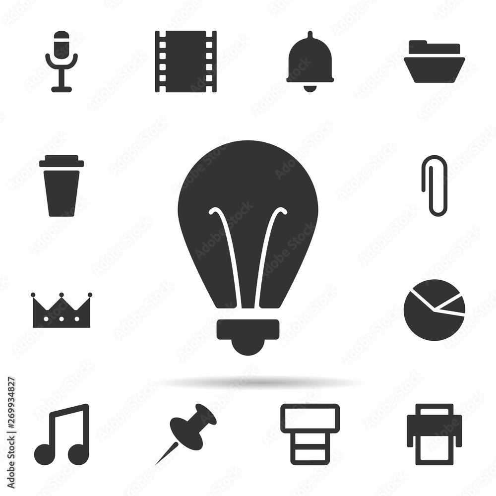 Poster light bulb icon. universal set of web for website design and development, app development