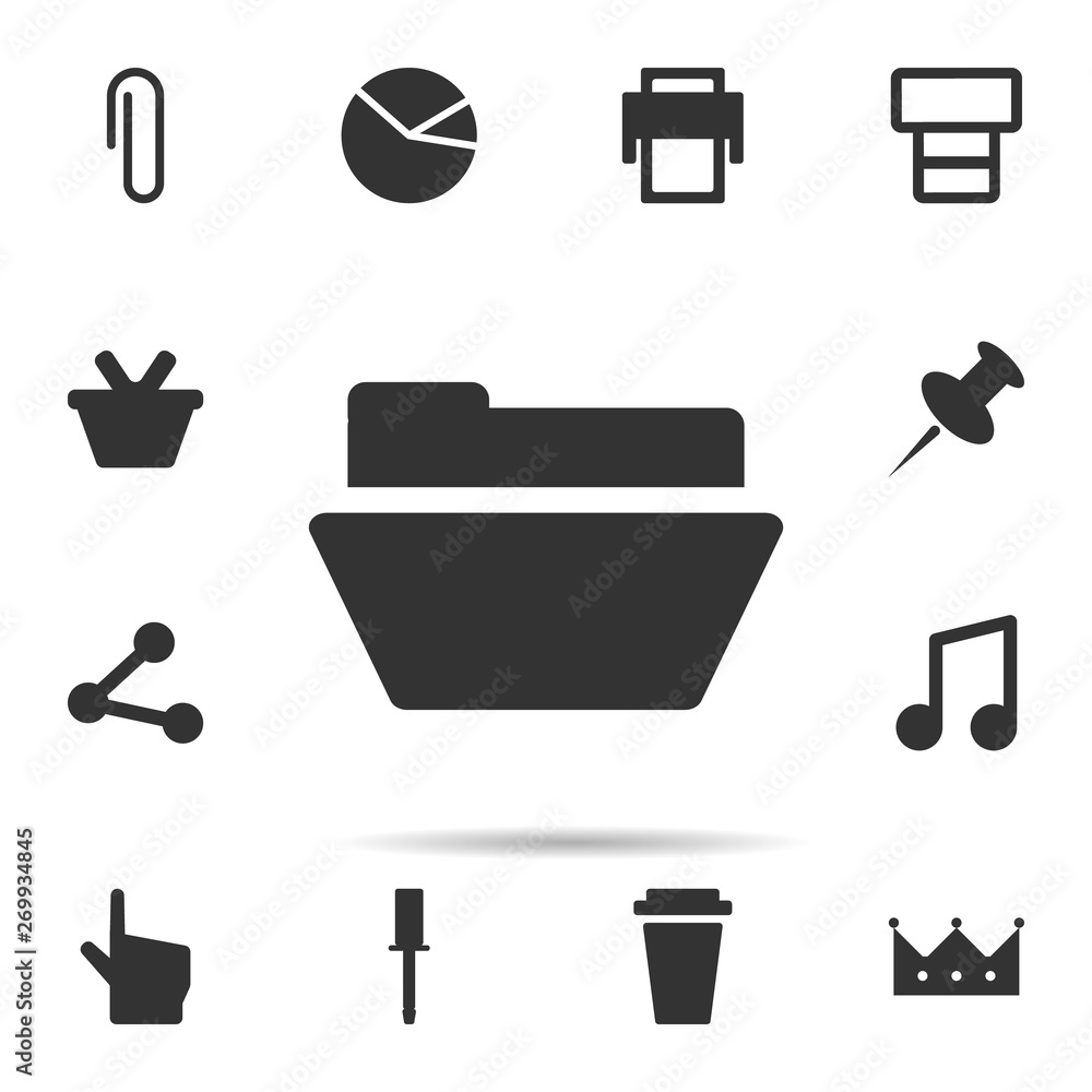 Poster open folder icon. universal set of web for website design and development, app development