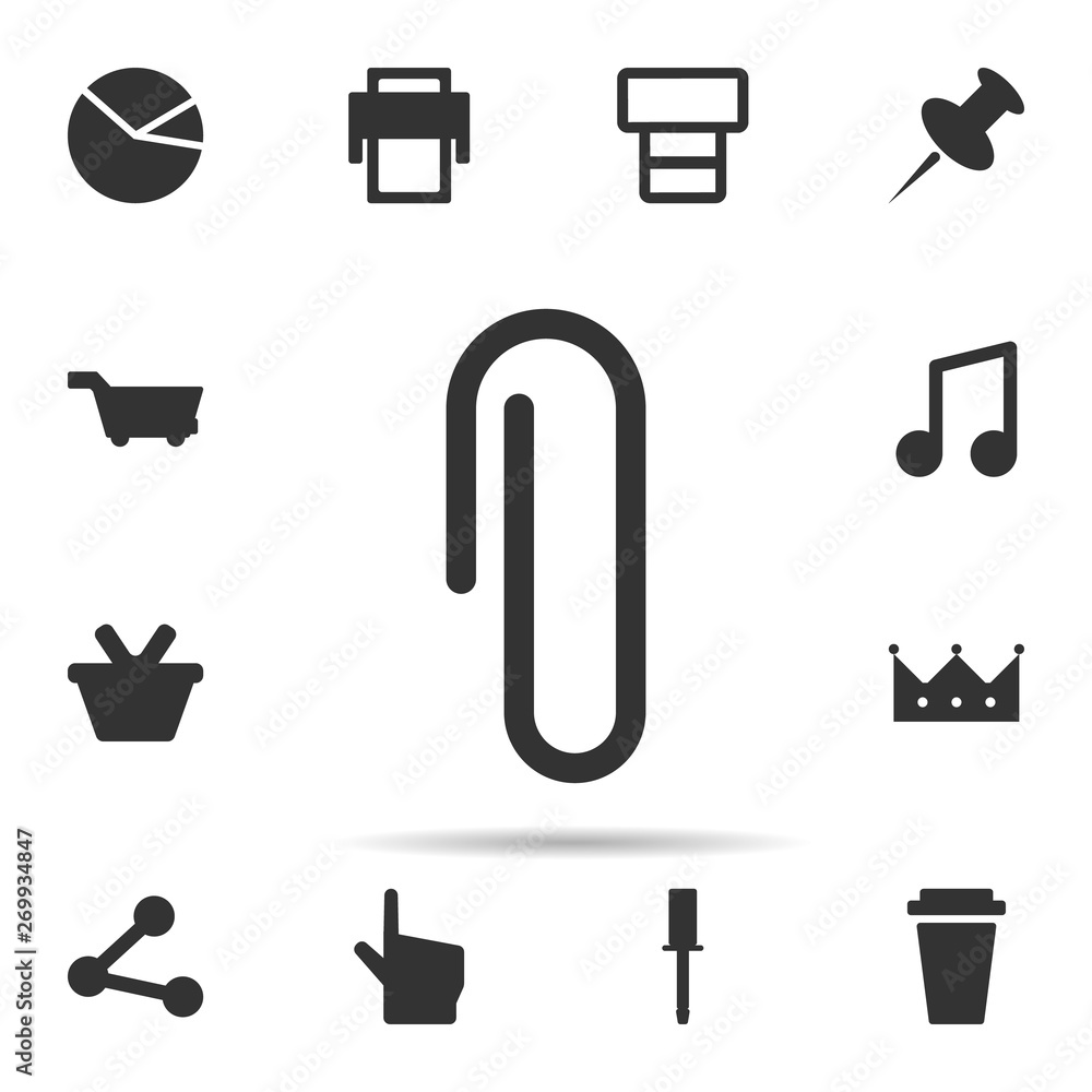 Poster paperclip icon. universal set of web for website design and development, app development