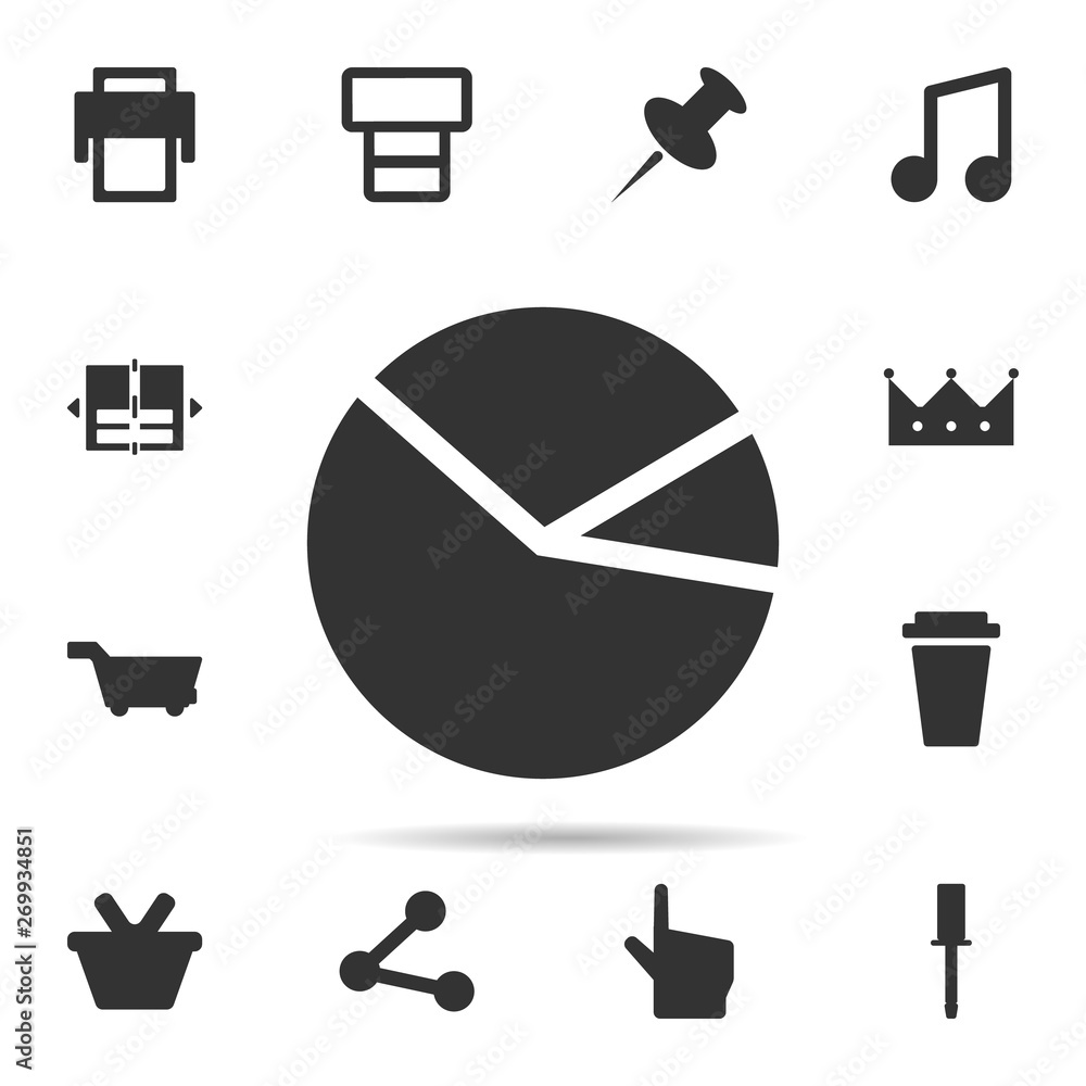 Poster pie chart icon. universal set of web for website design and development, app development