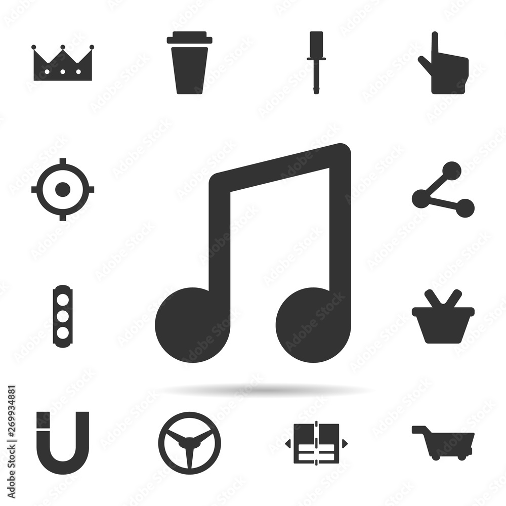 Poster quaver note icon. universal set of web for website design and development, app development