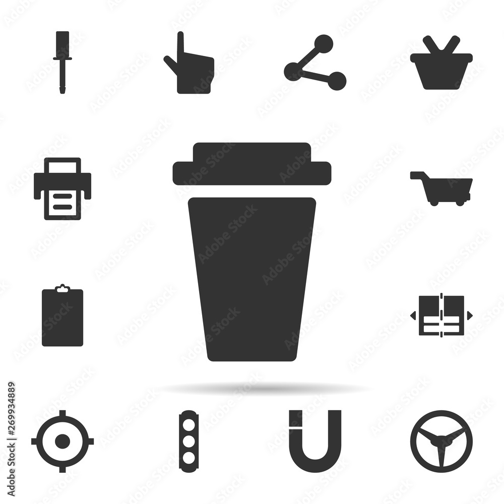Poster rubbish bin icon. universal set of web for website design and development, app development
