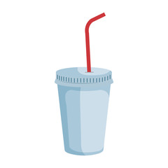 plastic cup with straw vector illustration