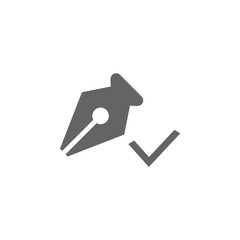 Pen, sign, signature icon. Element of materia flat tools icon