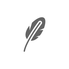 Feather, poem icon. Element of materia flat tools icon