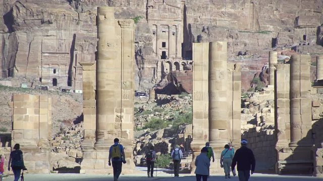 The Colonnaded street  in the ancient city of Petra, Jordan