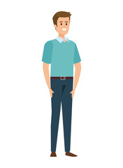 young man avatar character vector illustration