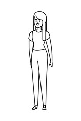 young woman avatar character vector illustration