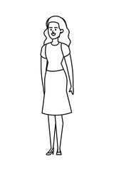 elegant businesswoman avatar character vector illustration