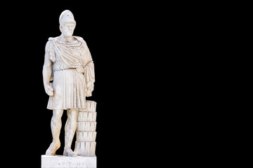 Statue of ancient Greek Pericles_black background