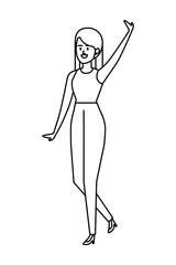 young woman avatar character vector illustration