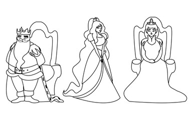princess with queen and king on throne of tales character