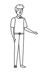 elegant businessman avatar character vector illustration