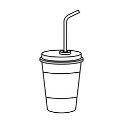 plastic cup with straw vector illustration